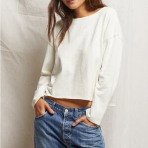 PERFECTWHITETEE taylor recycled cotton boxy long sleeve tee S